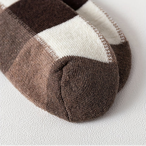 2/3/5 Pair Winter Middle Tube Socks Plaid Faux Wool Ring Thickened Warm Faux Rabbit Wool Socks