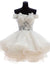 Cute Off The Shoulder Homecoming Dresses, Ivory Lace Beaded Homecoming Dresses