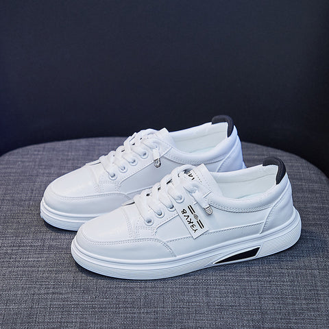 2025  Little white shoes women's  spring new breathable student board shoes ins Korean version flat-bottomed running casual shoes women's D201