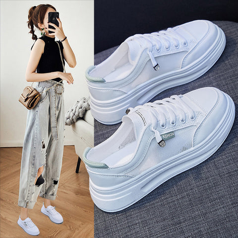 2025  ins little white shoes student Korean version of female tide popular summer new mesh breathable casual shoes board shoes street shot K6612