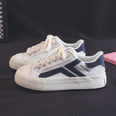 2025  ins tide Korean version of little white shoes women's  spring new student versatile board shoes heightening retro casual shoes H981