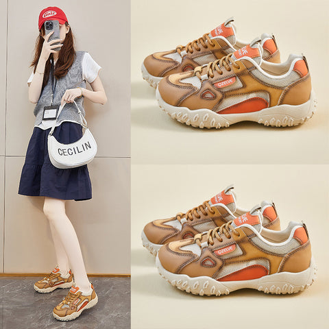 2025  ins tide Korean version of the new dad shoes girl  summer student sports running casual mesh breathable XQ-K01