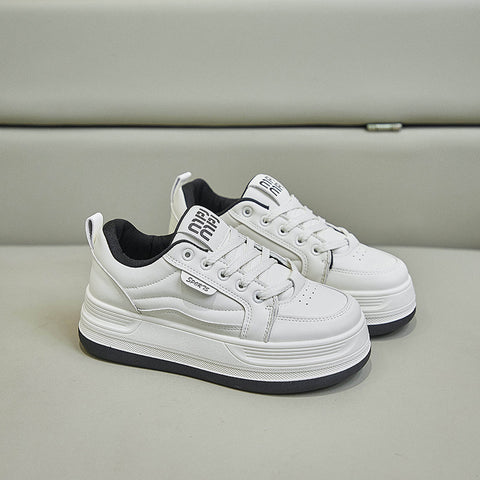 2025  spring little white shoes new Korean version ins female students height increase sports board shoes trendy casual shoes street shot Y8613