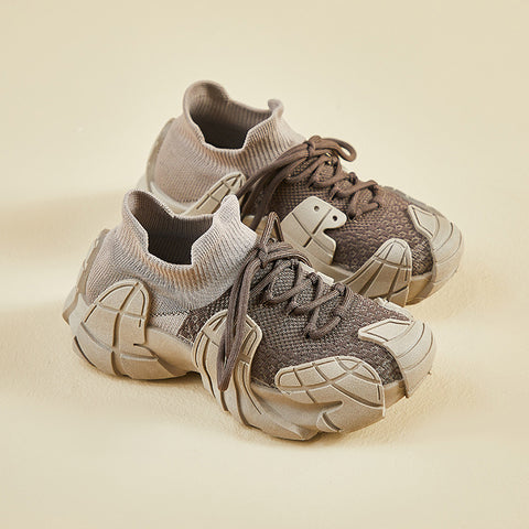 2025  ins Korean version of flying woven shoes  spring new student sports shoes fitness running casual shoes height increase TA007-1