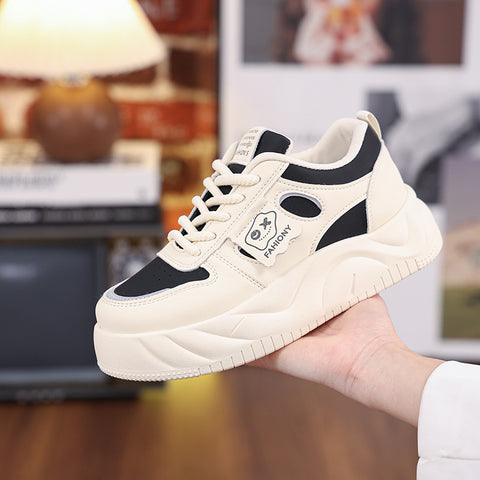 2025  spring white shoes new Korean version ins female students platform heightening sports board shoes casual street shooting DF-5