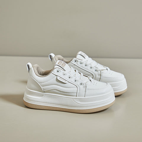 2025  spring little white shoes new Korean version ins female students height increase sports board shoes trendy casual shoes street shot Y8613