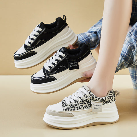 2025  spring white shoes new Korean version ins female students platform heightening sports board shoes casual street shooting HB801
