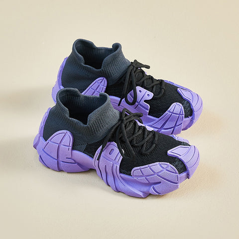 2025  ins Korean version of flying woven shoes  spring new student sports shoes fitness running casual shoes height increase TA007-1