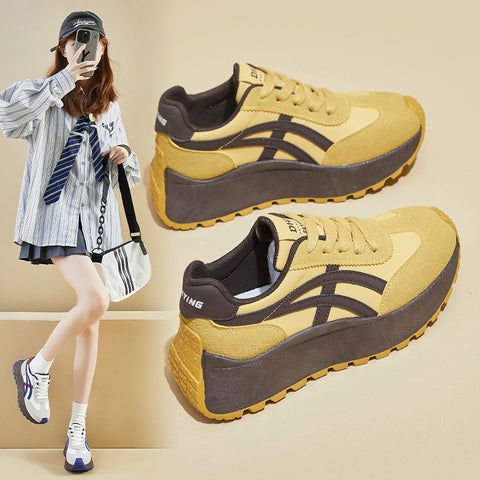 2025  ins Korean version of Forrest Gump shoes women's tide  spring new height increase student running sports casual shoes street shot HL861
