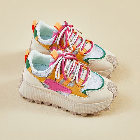 2025  ins Korean version of the new dad shoes for women  spring student sports running casual shoes platform height increase HL872-1