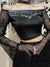 InsDoit Black Gothic Women's T-shirt Streetwear Spider Web Sexy See Through Long Sleeve Crop Top Bandage PU Patchwork Punk Tops