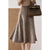 Coffee Color Plaid Skirt Women&#39;S Autumn Winter Fashion All-Match High-Waist Long Skirt Korean Woolen A-Line Umbrella Skirt
