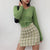 5 Color New Summer Harajuku Uniform Women Skirt Split Details Plaid Mini Skirt With Under Shorts Mini Skort