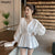 Blouse Womens Summer Spring White Women Shirts V-Neck Pleated Batwing Sleeve Ruffles Hipster Girl Elastic Waist Solid Casual New