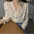 Blouses Shirts Women Spring Womens Outwear Lace-edge Elegant Princess Retro Solid All-match Daily Date Party Fashion Ulzzang Ins