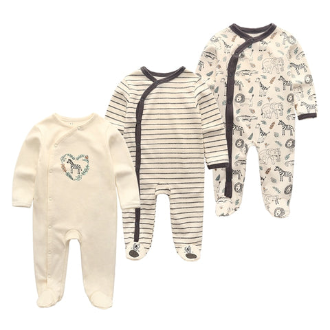 2020 Newborn Cotton 3PCS Baby Boy Clothes Romper Autumn 0-12M Baby Girl Clothes Full Sleeve Girls Baby Clothing Roupas de bebe