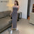 Spring Summer Sexy Socialite Off-the-Shoulder Split Slim-Fit Sheath Fashionable Mid-Length One-Step Off-Neck Dress Women