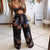Two-Piece Suit Summer Women Boho Beach Style Print Underwear Loose Wide Leg Pants Sea floral Outfits Tracksuit Sets