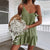 Sexy Spaghetti Strap Ruffle Dress Women Summer Dress Cotton Linen Vestidos Green Dresses Off Shoulder Sexy Mini Sundress