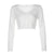 Korean Style Women&#39;s Knitted Crop Tops Solid Sexy V-Neck Short Cardigan Mujer Loose Long Sleeve Thin Sweater Woman Top Aesthetic