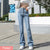 ZOENOVA Flared Jeans Pants Women Vintage Denim Casual  High Waist Y2k Fashion Stretch Wide Leg Plus Size  Trousers New Blue