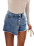 Summer Women&#39;s Straight Breasted Denim Shorts High Waist Button Fly Shorts Skirts Feminino