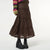 Vintage Brown Long Pleated Skirt y2k Fairy Grunge Kawaii High-Waisted Midi Skirt Women Korean Harajuku Retro Mall Goth Clothes