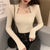 New Fashion Women Knit Sweater Long sleeve heart-neck Casual Woman Slim-fit Tight Knitted sweaters Pullover Tops Female Clothes