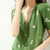 Women&#39;s summer ice silk cotton short sleeve new small full body embroidery Knitted Top T-shirt V-neck