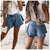 2022 New Women Denim Shorts With Holes And High Waist Loose Tassel Jeans S-XXL