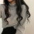 New Arrival Spring/autumn Korean Style Women Loose Casual Long Sleeve Turtleneck T-shirt All-matched Striped Cotton T Shirt V79