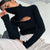 Basic Turtleneck Sweater Women Winter Warm Jumper Long Sleeve Tops Slim Solid Hollow Clothes Female Slim Knitted Pullover Black