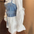 Neploe Korean Chic Suit Women 2 Piece Long Blouses Sets Puff Sleeve Turn-down Collar Tops Sashes Slim Cowboy Vest Two Piece Set