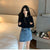 Cardigan Women Solid Basic Tops Button Up O-neck Elegant Cropped Sweaters Streetwear Slim Knitted Outwear Ulzzang Fashion Mujer