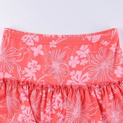 HEYounGIRL Ruffles High Waisted A Line Mini Skirt Women  Aesthetic Summer Casual Pink Cute Hot Short Tennis Skirts Casual 90s
