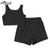 FQLWL Black White 2 Two Piece Sets Women Summer Outfits Crop Top Biker Shorts Matching Set For Sweatsuits Tracksuit Women Female