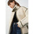 MOLAN Warm Loose Woman Coat Leather Patchwork Streetwear Lambs Wool Tutleneck Zipper Korean Fashion Jacket Top Female Outwear
