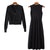 2022 new spring and autumn long-sleeved v-neck top two-piece suit sweater dress wild loose knit cardigan women