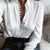 Fashion Casual Solid Color ladies office Tops Sexy Buttons Long sleeve Blouse new Spring Women Chiffon white Shirt