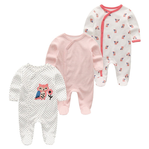 2020 Newborn Cotton 3PCS Baby Boy Clothes Romper Autumn 0-12M Baby Girl Clothes Full Sleeve Girls Baby Clothing Roupas de bebe