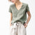 100% Linen V-Neck Short-Sleeved T-Shirt Summer New Womens Loose Casual Literary Tee Japanese Linen Tops