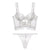 CINOON French Lingerie Sexy Women&#39;s Underwear Set Push Up Brassiere Lace Transparent Bra Panty Sets Wedding White Thin Underwear