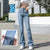 ZOENOVA Flared Jeans Pants Women Vintage Denim Casual  High Waist Y2k Fashion Stretch Wide Leg Plus Size  Trousers New Blue