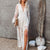 Ordifree 2022 Summer Vintage Women Sexy Maxi Dress Long Sleeve Embroidery See Through White Lace Long Beach Dress