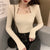 New Fashion Women Knit Sweater Long sleeve heart-neck Casual Woman Slim-fit Tight Knitted sweaters Pullover Tops Female Clothes