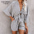 Women Rompers Striped Loose Casual Women Jumpsuit Sexy V Neck Bow Elegant Ladies Playsuit Beach Sexy Jumpsuit Woman Playsuit