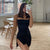 Bomblook Rayon Suspender Dresses For Women  Summer Sexy Backless Party Club Mini Slit Dress Adjustable Streetwears