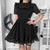 E-girl Harajuku Grunge Mall Goth Black Chiffon Dresses Y2K Kawaii Ruffles Mini Dress For Women Vestidos Gothic Emo Alt Clothes