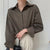 Vintage Gray Spring Summer Shirt New Long Sleeve All-match Blouse Coat Women Loose Casual Fashion Solid Shirts Ladies 13169