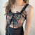 Women Elegant Designer French Vintage Print Halter Tops Chic Bandage Floral Corset Shirts Sexy Style Party Club Ladies Top